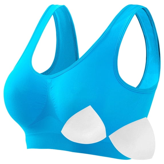 Sports Women's Bra Women'S Fashionable Sport Bra Breathable Underwear Large Size No Rims Thin Sports Yoga (With Breast Pads), Women's Bra XL