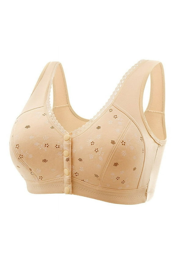 Sports Women's Bra Women Sexy Lace Front Button Shaping Cup Adjustable Shoulder Strap Large Size Bra, Women's Bra XXXL
