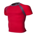 thumbnail image 1 of Sports Workout Compression Shirt for Men Quick Drying Breathable T Shirt Short Sleeve Crew Neck Tee Red XXXL, 1 of 3