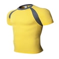 thumbnail image 1 of Sports Workout Compression Shirt for Men Quick Drying Breathable T Shirt Short Sleeve Crew Neck Tee Yellow XXL, 1 of 3