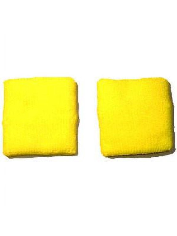 Sports Wristbands Pair Solid Color (Neons) 3 Inch - Neon Yellow