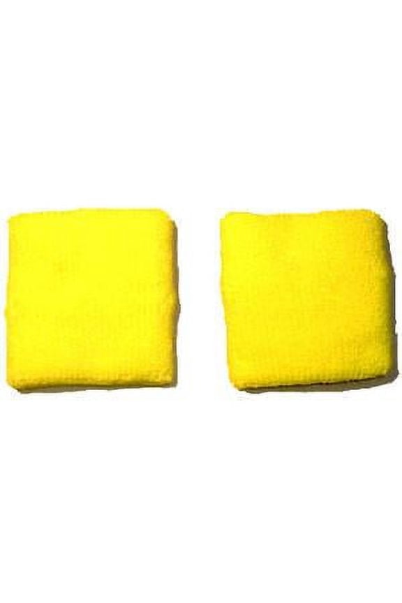 Sports Wristbands Pair Solid Color (Neons) 3 Inch - Neon Yellow