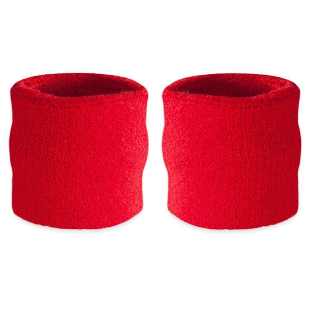 Sports Wristbands Solid Color Pair Reds Red