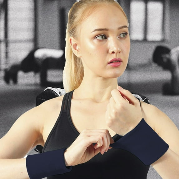 Sports Wristbands, Sweat Absorbent Wrist Guards, Volleyball Badminton Tennis Basketball Accessories, Breathable Polyester, Sleek Black Design