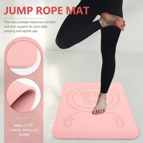 POPETPOP Premium Pink Tpe Multi-Function Workout Mat for Home Fitness