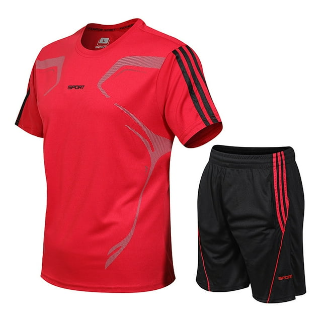 Sports and Leisure Suit Men's Summer Workout Short Sleeve T-shirt Men's ...