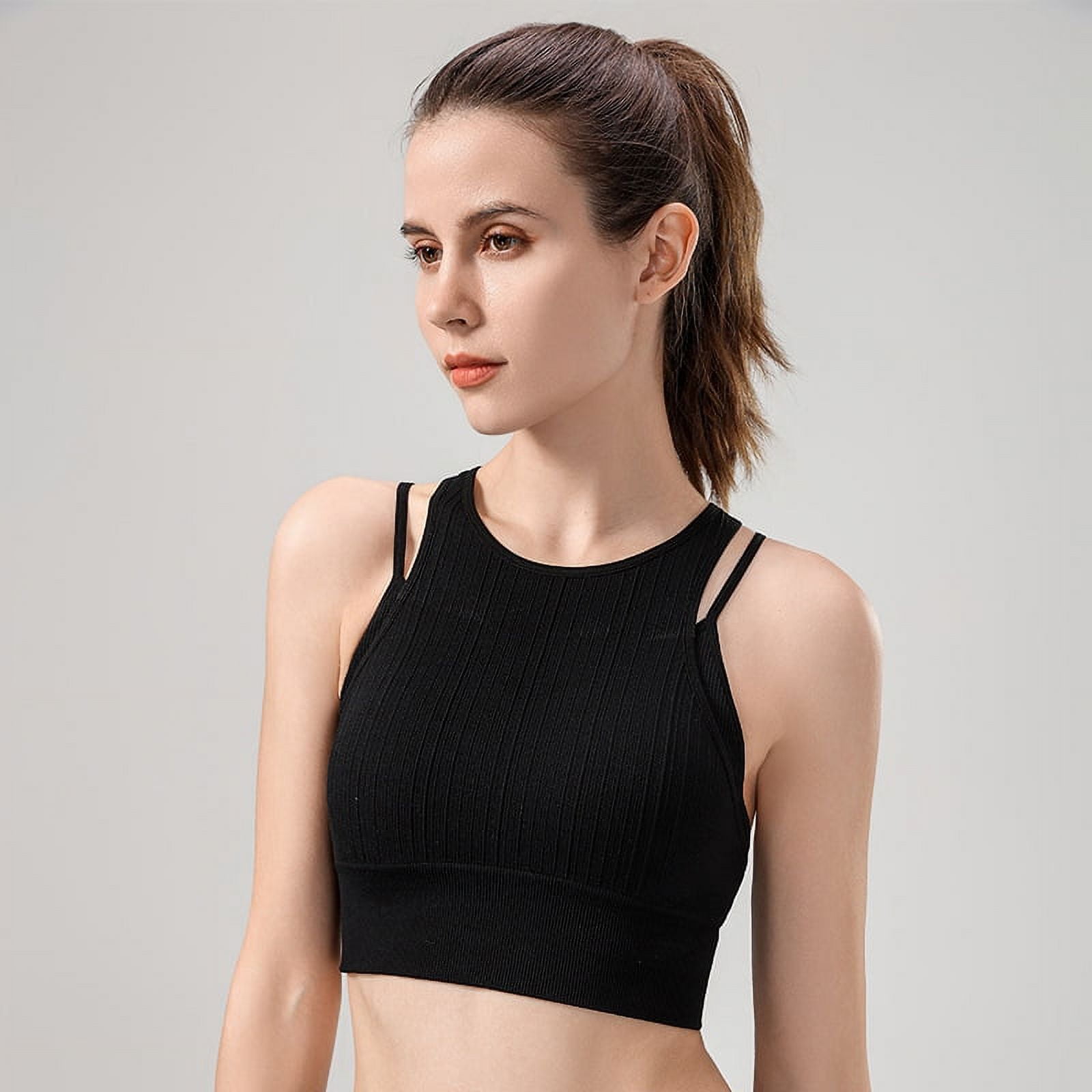 Sports bra fake twopiece doublelayer camisole fitness yoga clothing