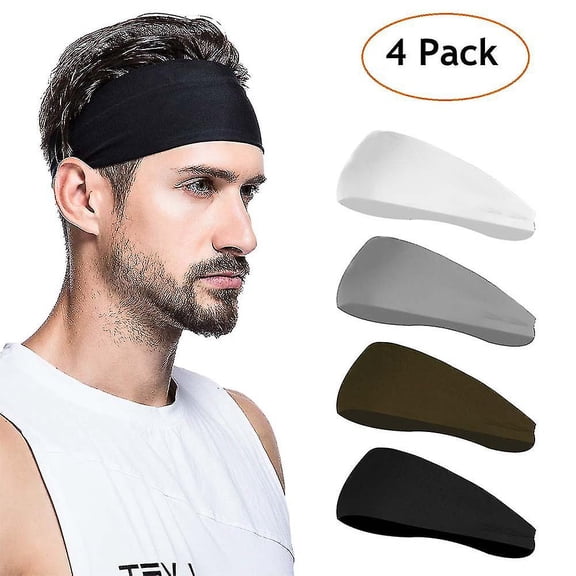 Sports headband 4 pack, sweatband, non-slip headband