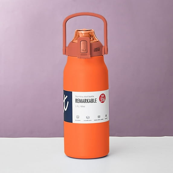 Sports insulated cup with handle Kitchen Organizers Stainless Thermal Water Bottle Thermoses Vacuum Flask With Tumbler Portable Cold Hot Drinks Cup Fitness Cute (Size : 1300ml)
