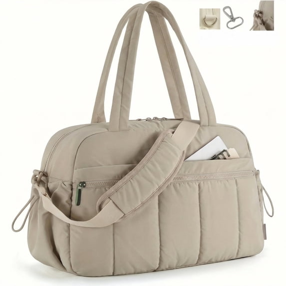 Sports tote bag, women's gym bag with wet and dry compartments, women's short-trip travel bag, waterproof sports and fitness bag, carry-on bag (gray)