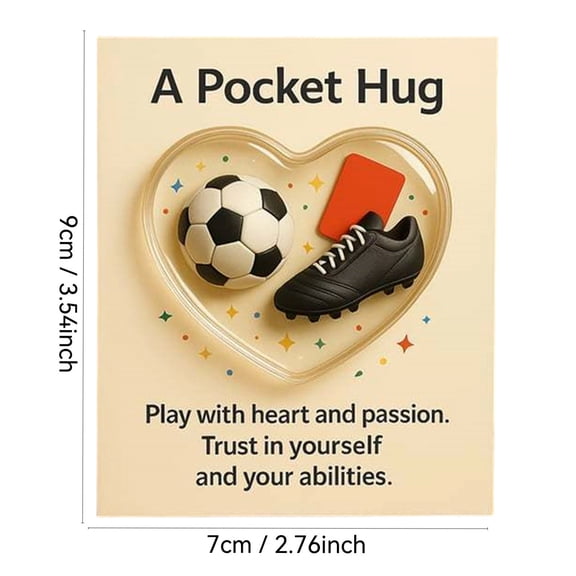SportsTheme Pocket Hug, Heart Shaped Pocket Hug Collection Encouragement Gifts With Card(Tennis Badminton Golf Soccer)