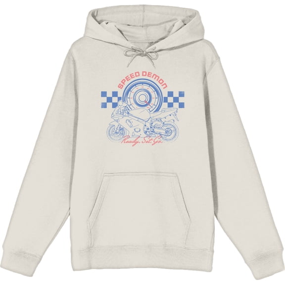 Sportsbike Race Speed Demon Sand Adult Long Sleeve Hoodie-Medium