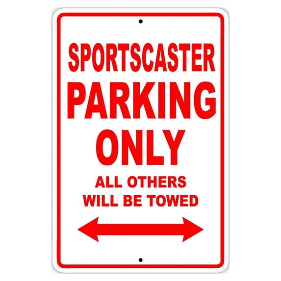 Sportscaster Parking Only Gift Decor Novelty Garage Metal Aluminum 18"x24" Sign
