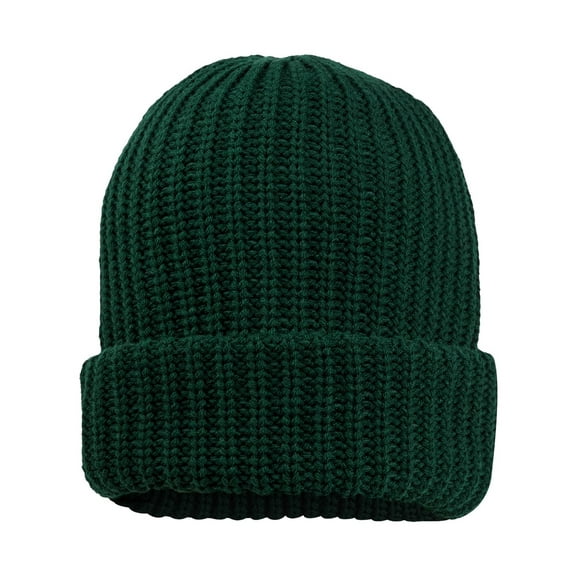 Sportsman - 12" Chunky Knit Cuffed Beanie - SP90 - Forest Green - Size: One Size