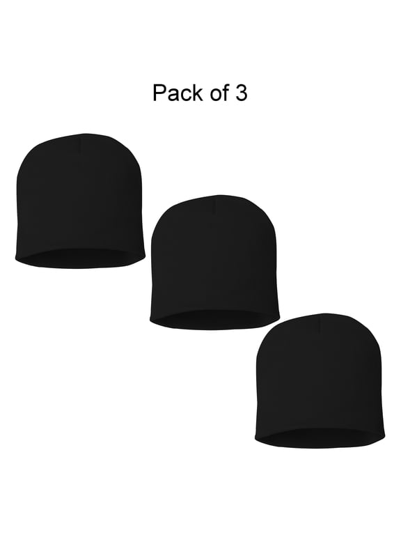 8 Beanie Hats for Unisex GR08 Cuffed Camo Beanie for Winter Color Black One Size