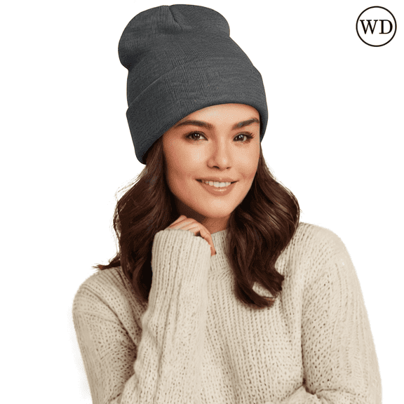 Sportsman Beanie Hat Men Women Classic Knit Cuffed Plain Skull Cap 12" Solid Cuffed Beanie ( Heather Charcoal One Size)