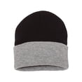 thumbnail image 1 of Sportsman - Colorblocked 12" Cuffed Beanie - SP12T - Black/ Heather - Size: One Size, 1 of 4