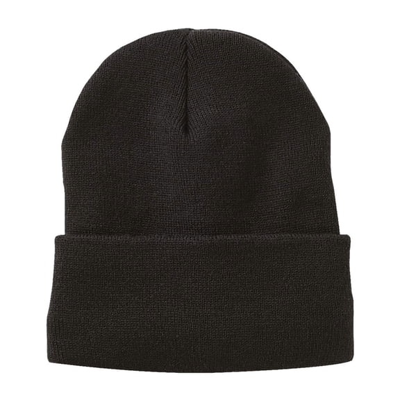 Sportsman Jersey Lined Cuffed Beanie, 100% Acrylic Soft Warm Casual Fashion Winter Hat (Black, )