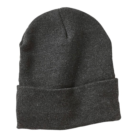 Sportsman Jersey Lined Cuffed Beanie, 100% Acrylic Soft Warm Casual Fashion Winter Hat (Heather-Charcoal, )