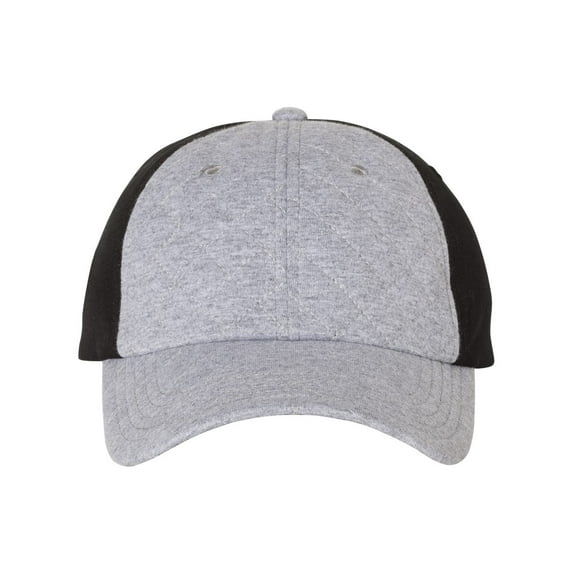 Sportsman - Quilted Front Cap - SP960 - Heather Light Grey/ Black - Size: Adjustable