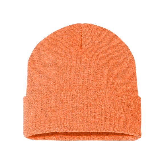 Sportsman - Solid 12" Cuffed Beanie - SP12 - Heather Orange - Size: One Size