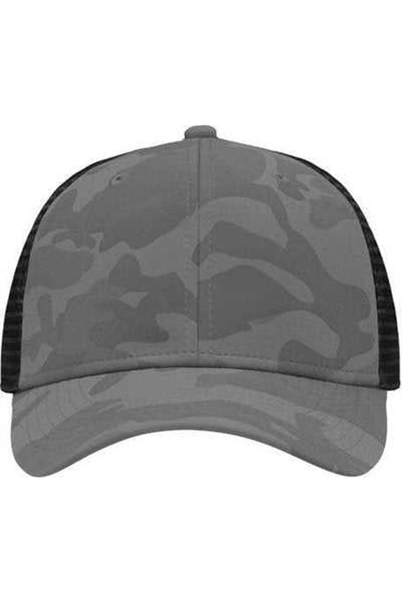 SP1450 Traditional Lo-Pro Mesh Back Trucker Fit Cap - Gray Camo Black