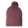 thumbnail image 1 of Sportsman - Pom-Pom 12" Knit Beanie - SP15 - Heather Cardinal - Size: One Size, 1 of 3