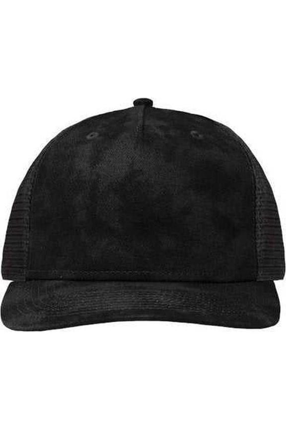 SP1550 Modern Five-Panel Trucker Fit Cap - Old Wash Black Black