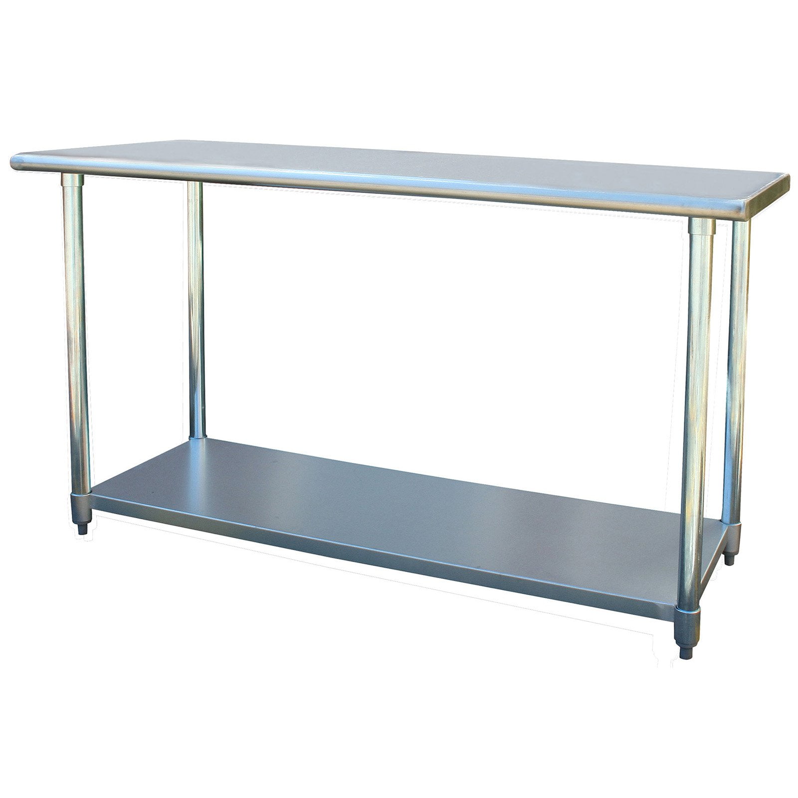 60" Silver Stainless Steel Work Table with Adjustable Shelf