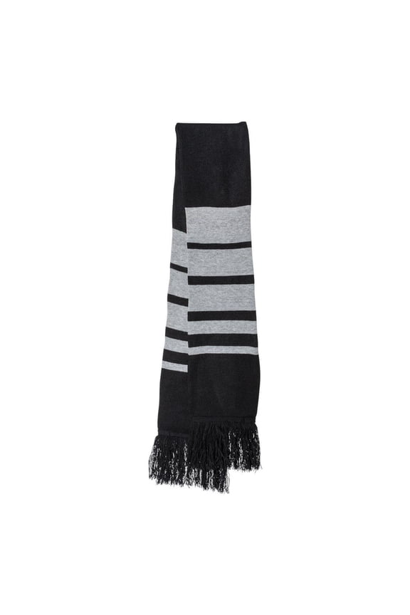 - Soccer Scarf - SP07 - Black/ Heather Grey - Size: One Size