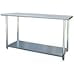 60" Silver Stainless Steel Work Table with Adjustable Shelf