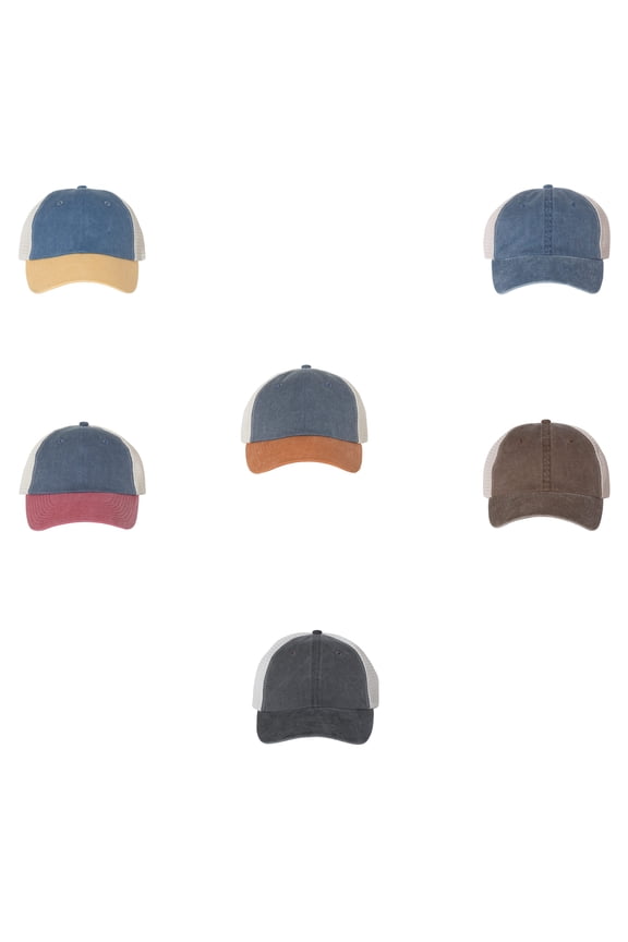 - Trucker Cap Pigment Dyed Trucker Hat Cap | Size - Adjustable, Pack 6