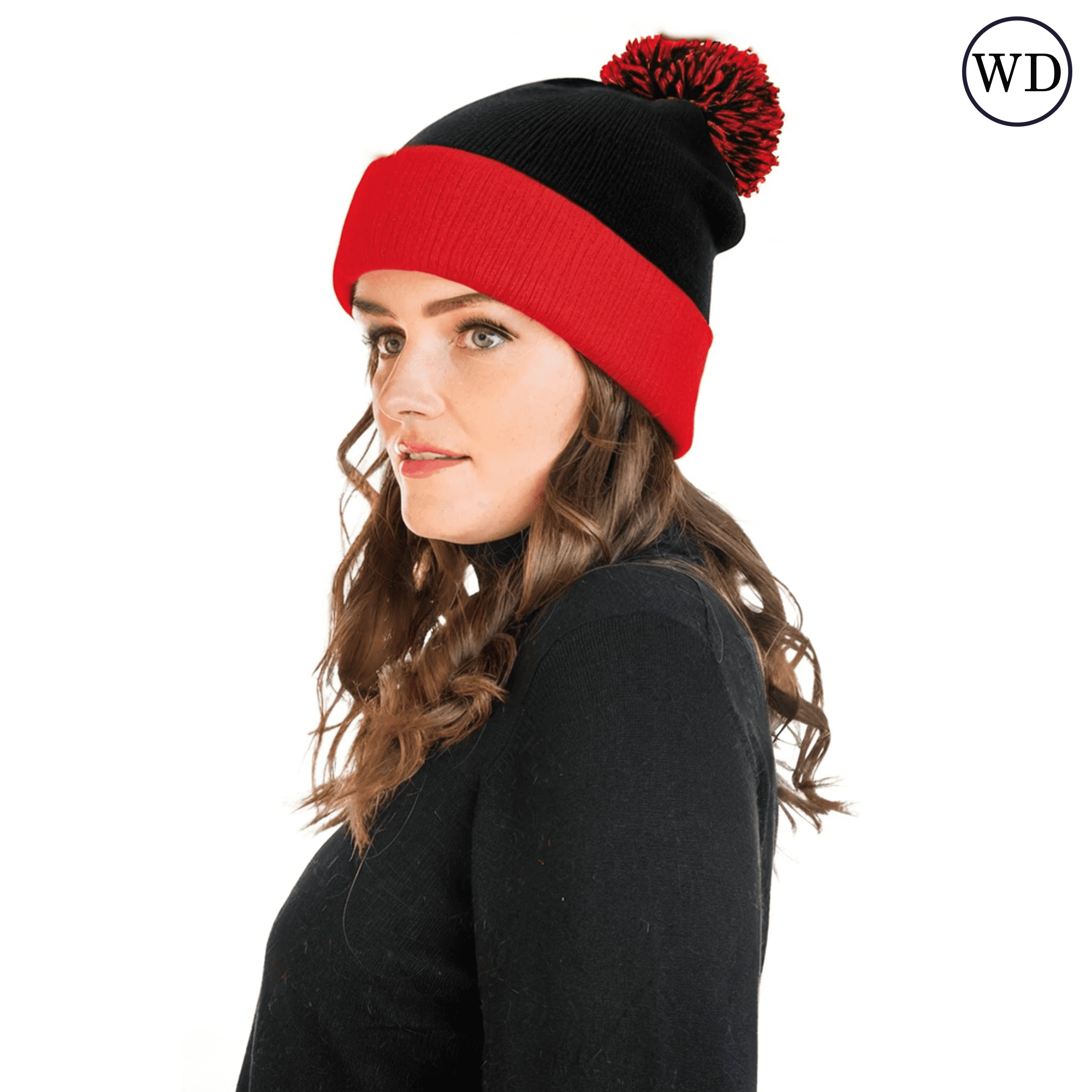 C.C Sequin Red Black Beanie with Black Pom-Pom Women One Size NWT NWT C.C Exclusive Women Winter Soft Knit | Mercari main image 3