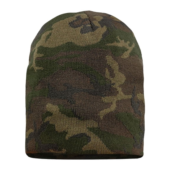 Sportsman Unisex Knit Beanie 100% Acrylic Warm Winter Hat (Green-Camo)