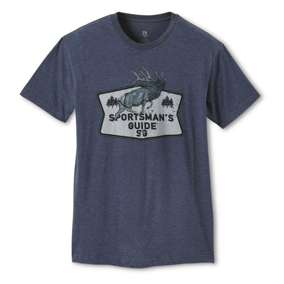 Sportsman's Guide Men's Elk Logo Short Sleeve Tee Heather Denim MEDIUM
