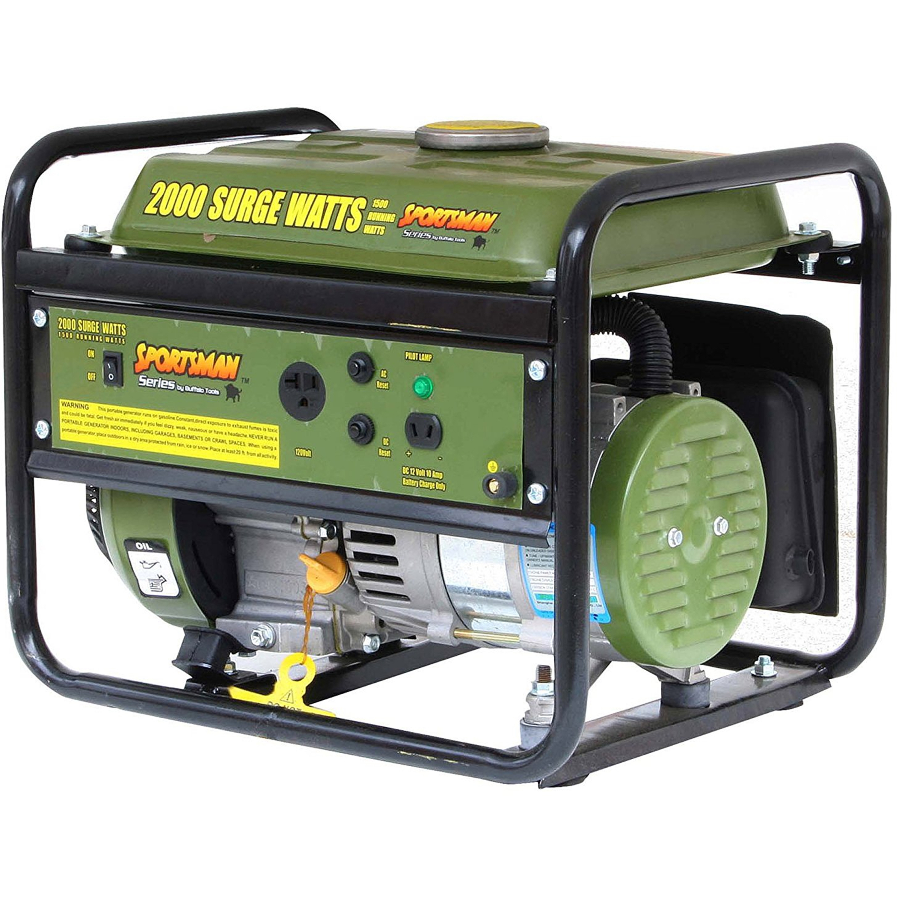 Generator, 1500 W, 2.8 HP, 4 Stroke OHV Engine, Recoil Start, 12V and 120V Outlet, 1.8 Gallon Tank - image 1 of 6
