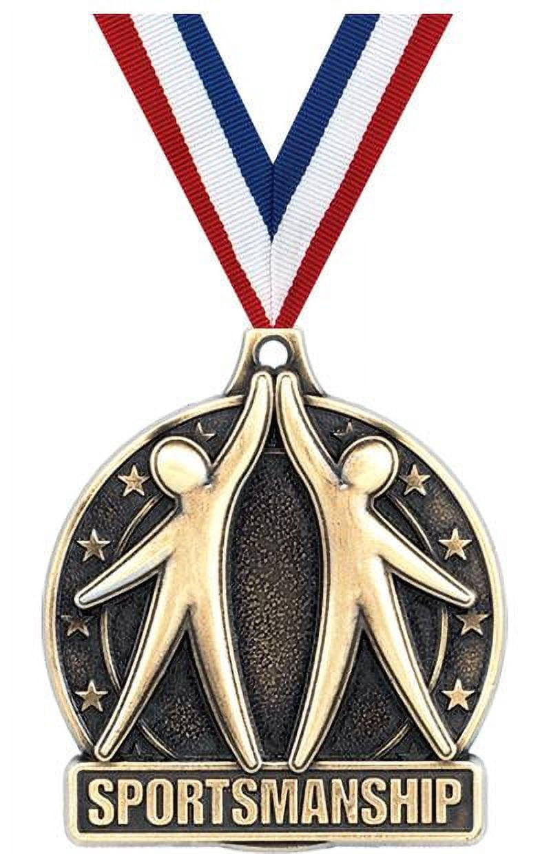 Crown Awards Paw Print Medals - 10 Pack, Gold Medals With Red White Blue Ribbon For Pets & Sports