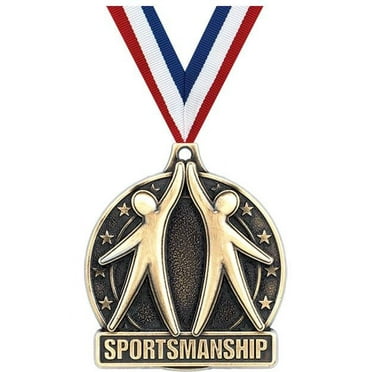 Sportsmanship Medals, 2" Gold Diecast Sportsmanship Medal Award 1 Pack