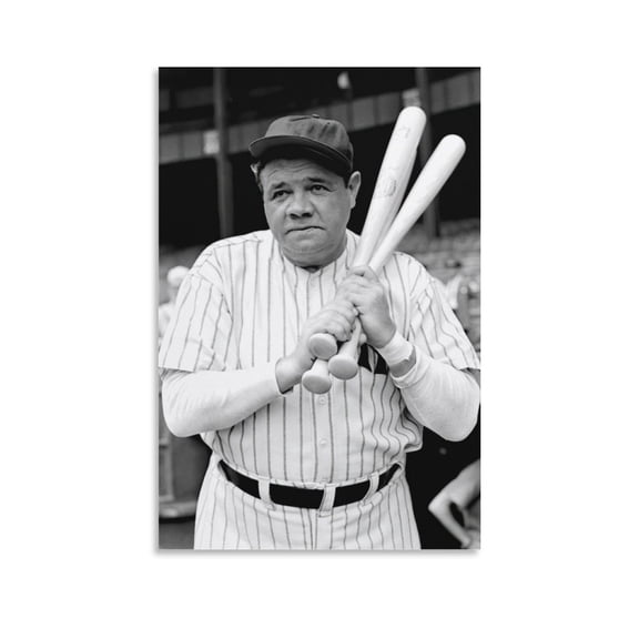 Sportspeople from Baltimore Babe Ruth Retro Poster Painting On Canvas Wall Art Poster Scroll Picture Print Living Room Walls Decor Home Posters 12x18inch(30x45cm)