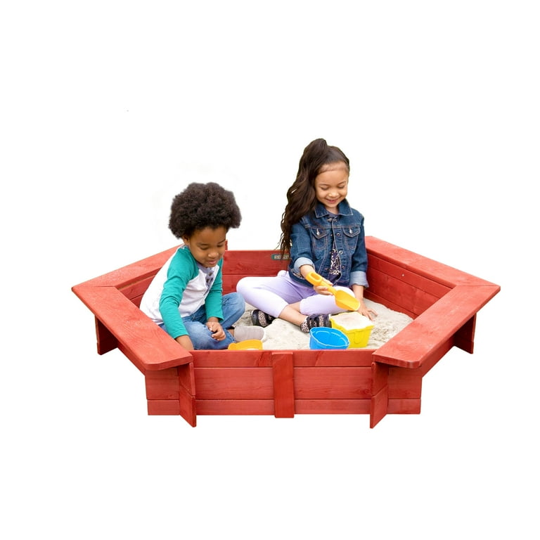 Outsunny Kids Sandbox with Cover and Storage Buckets, Outdoor