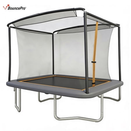 Sportspower BouncePro 8x10ft Trampoline Meets ASTM Safety Standards, Easy-Fold Storage, Heavy-Duty Rust-Resistant Steel Frame, UV-Resistant Jump Mat & Safety Net
