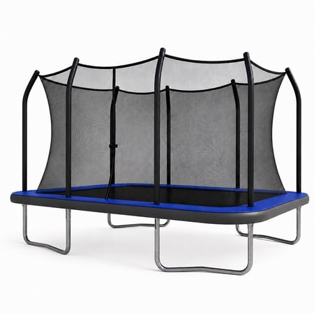 Sportspower BouncePro 9x15ft Rectangular Trampoline Meets ASTM Safety Standards, Heavy-Duty Rust-Resistant Steel Frame, UV-Resistant Jump Mat & Safety Net