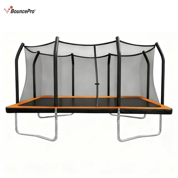 Sportspower BouncePro 9x15ft Rectangular Trampoline Meets ASTM Safety Standards, Heavy-Duty Rust-Resistant Steel Frame, UV-Resistant Jump Mat & Safety Net