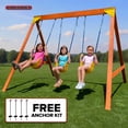 thumbnail image 1 of Sportspower Brooklyn Wooden Swing Set with 3 Swings, Great for Kids Aged 3-8, 1 of 9