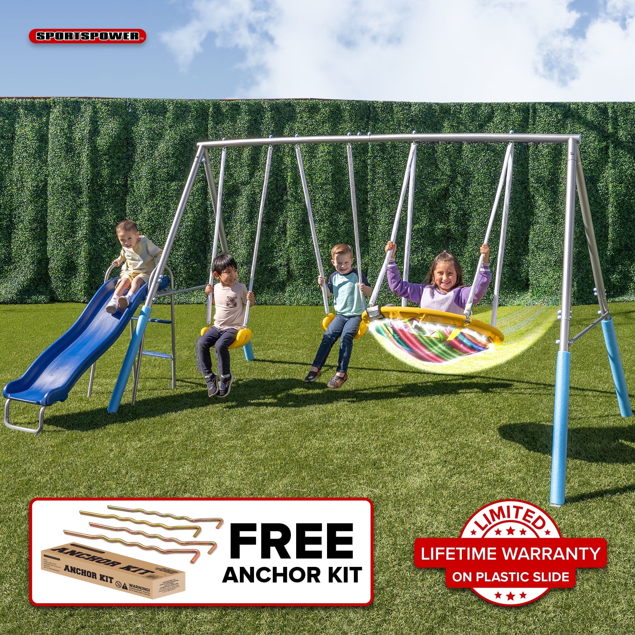 Blue Ridge Xdp Metal Swing Set Swing Playground Xdp Recreation Swing Set  Ground Anchor Kit XDP