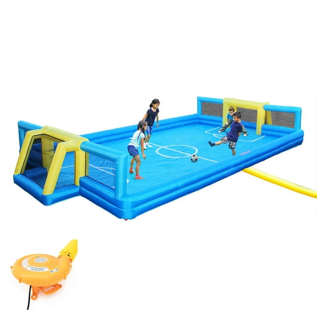Sportspower Inflatable Soccer Field with 2 Soccer Goals and with Lifetime Warranty on Heavy Duty Blower