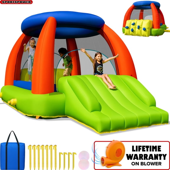 Sportspower My 1st Climb N Play Inflatable Bounce House - Slide, Blower, Anchor Kit Included