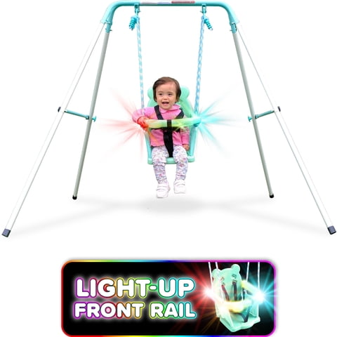 Sportspower My 1st Light-Up Toddler Swing, Indoor & Outdoor Backyard Play Structure for Ages 12-36 Months