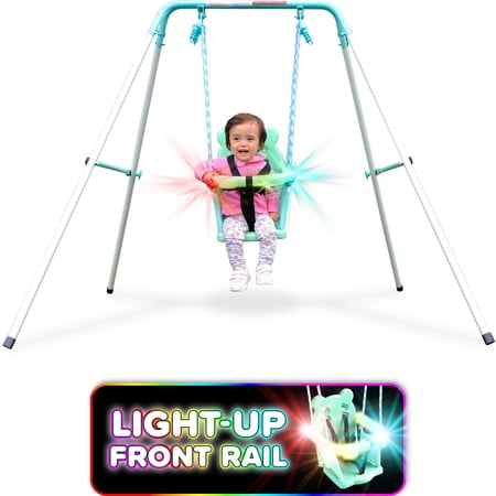 Sportspower My 1st Light-Up Toddler Swing, Indoor & Outdoor Backyard Play Structure for Ages 9-36 Months