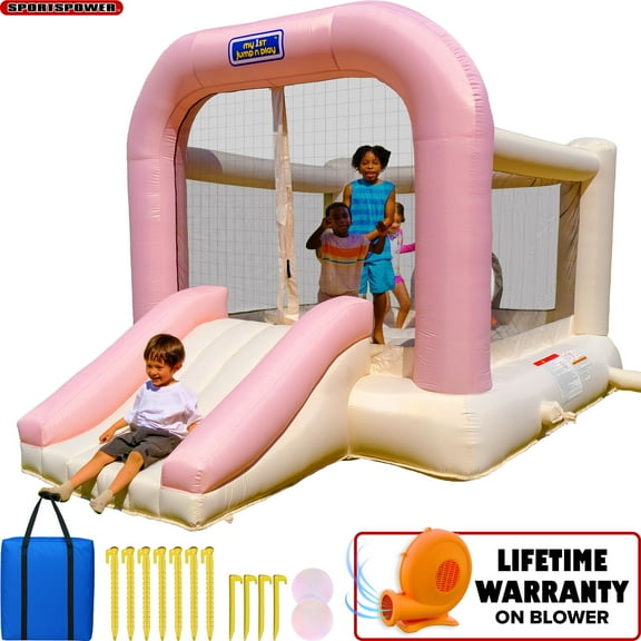 Sportspower My 1st Jump N Play Inflatable Bounce House for Kids, 142.8" × 103.2" × 90", 400W Blower Included